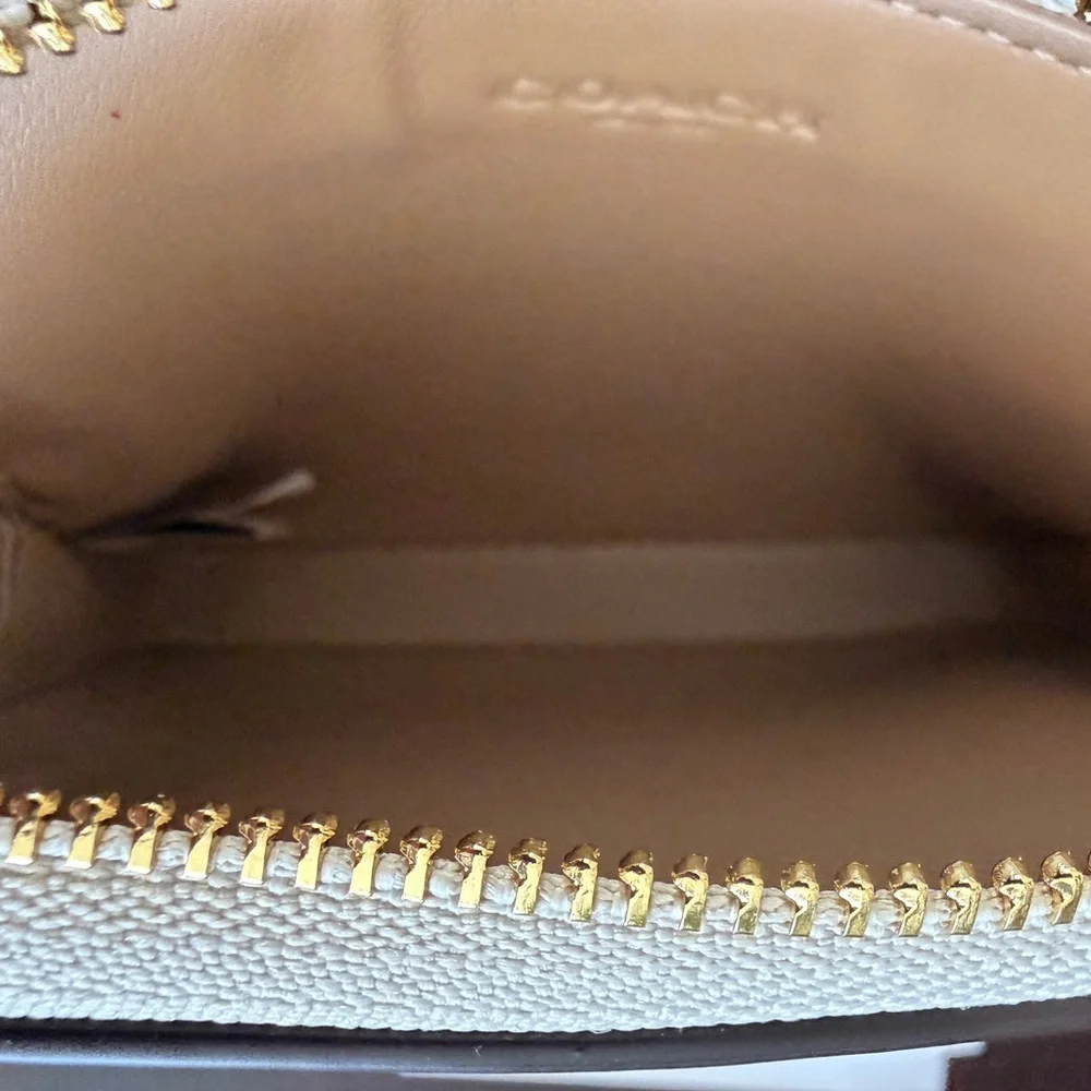 Zip Card Case In Signature Leather With Heart Charm
